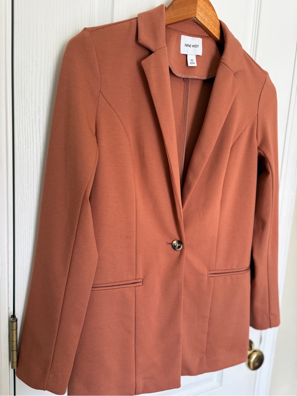 Nine West Rust Orange Single Button Blazer Jacket Size XS - Picture 2 of 7